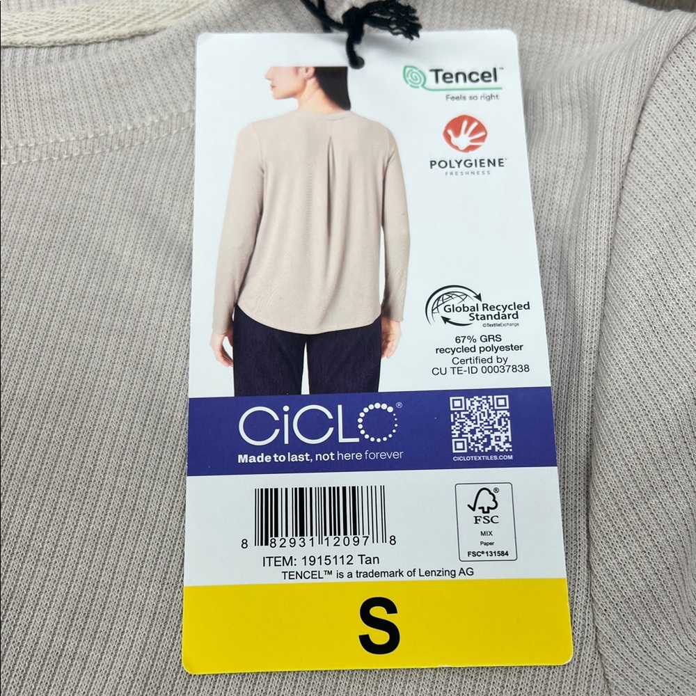 Mondetta Women's Long Sleeve Crewneck Top - Light Taupe - Picture 4 of 8